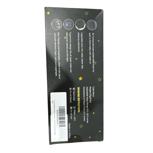 HOLAOS 3D Black Sleep Mask Fits All Head Sizes - Picture 8 of 8